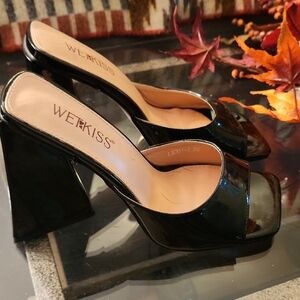 WETKISS Black Women's Heels